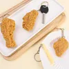 Keychains Creative Simulation Food Keychain French Fries Fried Chicken Keyring For Men Women Fashion Bag Pendant Charms Car Keyholder Gift