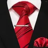 Галстуки-бабочки 2023, красный полосатый шелковый платок для мужчин, свадебные аксессуары, 8 см, набор галстуков, подарок JEMYGINS