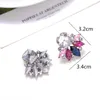 Stud Earrings LUBOV Beautiful Multiple Colors Crystal Flower Rhinestone Colorful Piercing Women Christmas Party