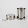Outdoor camping portable portable travel cup stainless steel folding telescopic buckle cup camping metal tea making tea BH8642