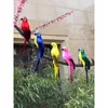 Estatuetas decorativas de 25/35 cm de simulação artesanal Parrot Parrot Creative Feather Lawn Ornament Ornament Animal Bird Garden Prop Decoration