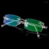 Sunglasses Frames 0- /-4.50 1.61Custom Finished Prescription Glasses Mens Rimless Eyewear Frame Ultralight Titanium Optics Gradient Lens