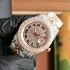 Diamentowe zegarek męskie zegarek 40 mm różowe złoto Sapphire Automatyczny mechaniczny pasek ze stali nierdzewnej Wodoodporne projektanty na rękę Montre de Luxe