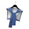 Bandanas Knusted Cape Tops Warm Fashion Wrap Cofty على طراز Navy Counder لتواعدهم في مدرسة التآكل اليومي