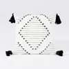 Oreiller/décoratif Molotu Nordic Design blanc coton tricoté gland décoratif S pour canapé/décoratif