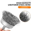 Brushes 50mm Steel Wire Wheel Brush Rotary Tool For Drill Tools Metal Rust Removal Polishing 230414