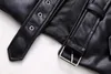 Women's Vests Black Leather Vest 2023 Short Open Biker Waistcoat Woman Autumn Warm Sleeveless Jackets Female Zip Pockets Coats