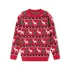 Family Matching Outfits Matching Family Christmas Ugly Sweater Snowflake Knit Sweater Long Sleeve Round Neck Reindeer Zipper Knit Top 231116