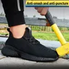 Safety Shoes Work Boots Breathable Safety Shoes Men's Lightweight Summer Anti-Smashing Piercing Work Sandals Protective Single Mesh Sneaker 231116