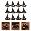 12 pezzi Strega Decor Mini cappello Halloween Puntelli decorativi Fai da te Accessorio Accessori Cappelli per bottiglie Cappellini in feltro 230920