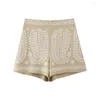 Women's Shorts Short Floral Embroidery Ins Khaki Summer Casual Loose Spodenki Damskie Pantalones Cortos De Moda Trf