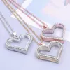 Pendant Necklaces 1Pc Simple Sweet Heart Floating Medaillon For Women Korean Styles Glass Po Locket Chain Men Collier Jewelry