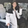 Women's Trench Coats XIZOU 2023 Women Contrast Color Spliced Blazers Korean Fashion Loose Blazer Jackets Ladies Y2K Streetwear Chic Casual