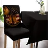 Stol täcker American West Cowboy Spandex Elastic Dining SlipCover avtagbart köksätesfall stretchskydd för bankett