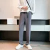 Herrbyxor Autumn Winter Kpop Fashion Style Harajuku Slim Fit Trousers Loose Casual All Match High Street Straight Cylinder Suit Pant