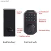 Smart Lock Tuya Wifi Nero Smart Door Lock Tastiera antistatica Password digitale Chiave meccanica Sicurezza Home Electronic Auto LockL231116