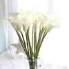 Fleurs décoratives Long Vase Artificielle Haute Feuille Calla Lily Floral Bouquet De Mariage Stockage De Fête Pour