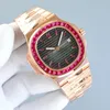 Relógio masculino relógio feminino designer relógio de luxo colorido mostrador de diamante movimento automático relógio esportivo pulseira de aço inoxidável relógio de designer de moda para homens