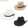 Szerokie brzegowe czapki wiadra czapki 9 stylów mężczyzn kobiety czarny biały khaki zachodni kowboj czapki szerokie brzeg brzegowy sombrero hombre cowgirl hat yq231116