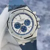 AP Swiss Montre de luxe Royal Oak Series 26326st Édition limitée Italienne Bleu clair et blanc Couleur assortie Date Fonction de chronométrage Montre mécanique automatique 16 Gu LAA2