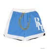 Designer curto moda casual roupas praia shorts versão correta de rhude 22ss nova cor combinando shorts verão masculino encaixotado casual