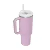 Bouteilles d'eau flamanto rose 40 oz de dye tye extincteur h2.0 tasses à café tasse de camping en acier inoxydable avec poignée en silicone