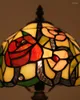 Table Lamps FUMAT Stained Glass Lamp Rose Bud Patterns Lightings For Living Room Bedside Light Creative Art LED