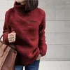 Sweats à capuche pour femmes Sweat à capuche en polaire Sweatshirts pour femmes Automne Col roulé Manches longues Pull Manteaux Femme Peluche Tunique chaude Vêtements surdimensionnés