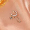 Brincos traseiros moda estrela borla brinco vintage corrente de cristal para mulheres punhos de orelha joias legais presente de aniversário cartilagem falsa
