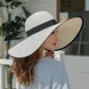 Wide Brim Hats Bucket Hats HT3575 Large Brim Hat Women Large Brim Spring Summer Sun Hat Ladies Packable Floppy Str Hat Female Sun Shade Beach Hat Women YQ231116