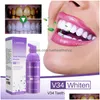 Zahnaufhellung V34 Zahnweiß-Mousse Farbkorrektor entfernt und frischer Atem reinigt die Flecken Flecken Zahn Oral Tootaste Drop D Dh5S9