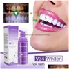 Blanchiment des dents V34 Mousse de blanchiment des dents correcteur de couleur enlève et haleine fraîche nettoie les taches dent Oral Tootaste Drop D Dh5S9