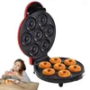 Moldes para hornear Mini donuts eléctricos Máquina antiadherente Donut Maker DIY Uso en el hogar Postres de donuts Desayuno