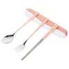 Dinnerware Sets Cutlery Set Reusable Spoon Tableware Storage Case Forks Camping Portable Utensil Kit Stainless Steel Spoons Chopstick Travel