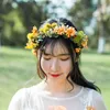 Decorative Flowers & Wreaths Fashion Girls Artificial Flower Wreath Wedding Bride Hair Band Vine Party Supplies Christmas Decoration Rattan