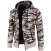 Mannen Truien Herfst Hooded Heren Trui Met Dik En Fluwelen Vest Gebreide Jas Camouflage Hoodies Jas M-4XL MY921