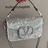 Luxe tassen 3D-kralenhandtas Nieuwe met diamanten bezaaide kleine vierkante tas Handtasketting Dames Eén-schouder Draagbaar Crossbody Modieus Trend Handgemaakt Kralen