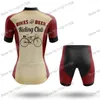 Ensembles de course 2023 été drôle mari et femme Kits de route rétro bière équitation Club Vintage Couple vélo Jersey vtt Maillot ensemble