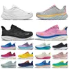 Hoka bondi 8 clifton 9 one zapatos para hombres mujeres hokas Negro Blanco Verano Canción Tiburón Gris Duende Costa Dorada Floral Humo Verde Azul Puerto Niebla entrenadores para hombre al aire libre