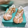 2023 New Hot Sale Unisex Mixed Color Daddy Shoes Women's Patchwork Thick Bottom Sneakers Autumn Lace-up Flat Couple Casual Shoes