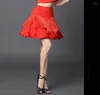 Scenkläder latinska dansklänningar fransar tofs kjol salsa tango rumba cha ballroom dansar klädstandard tävlingen pratice kostymer