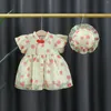 Girl Dresses Toddler Girls Child Sleeve Strawberry Prints Summer Dress Cheongsam Clothes For Kids Love
