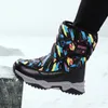 Sapatos infantis botas de algodão crianças lã engrossado sapatos de algodão quente à prova dwaterproof água grandes botas infantis antiderrapantes botas de neve