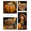 Candle Holders Resin Pumpkin Ornaments Statue Creative Fall Centerpiece Decoration Orange Holder For Bedroom