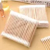 Cotton Swab 100Pcs Double Head Cotton Bamboo Sticks Cotton Swab Disposable Buds Cotton For Beauty Makeup Nose Ears CleaningL231116