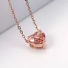 14K/ローズゴールドピンクラボ栽培ダイヤモンドネックレス証明書女性の装飾/ペンダント