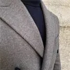 Herrdräkter blazrar dubbelbröst blen dplaid retro blazer hombre casual coat smal långärmad gentleman kostym blazers chaquetas hombre de vestir 231115