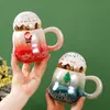 Mugs Santa Claus Tree Ceramic Cup Christmas With Snowball Landscape Lock Creative Xmas Gift Holiday Office Home Milk Coffee 231116