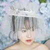 Berets Arrivals Women Elegant Mori Girl Sweet Hat Flower Mesh Bridal Hair Headdress White Wedding Dress Accessories