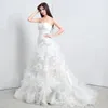 2024 A-line Wedding Dress for Bride Corset Sweetheart Organza Ruffles Cathedral Train Lace Up Bridal Gowns Vestidos De Noiva Robe De Mariage Customed